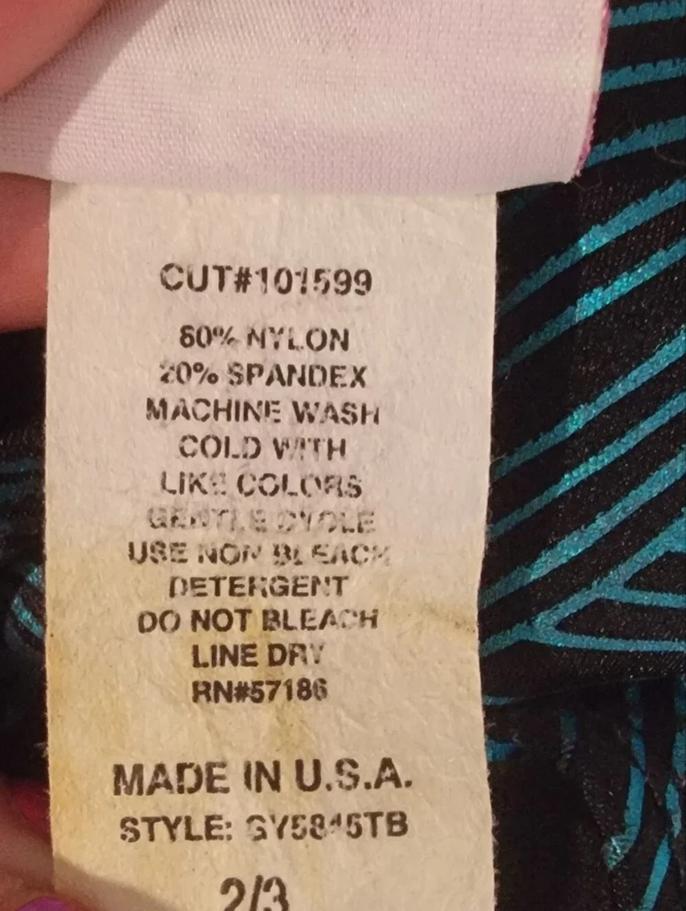 Basic Moves Teal Black Metallic Gymnastics Leotard Child Size 2/3